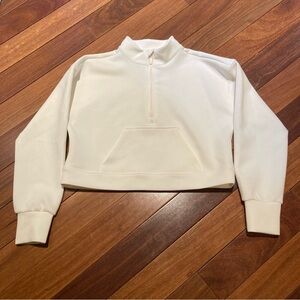 All in Motion Girls Cropped Soft Cream Half-Zip Top Size L 10/12